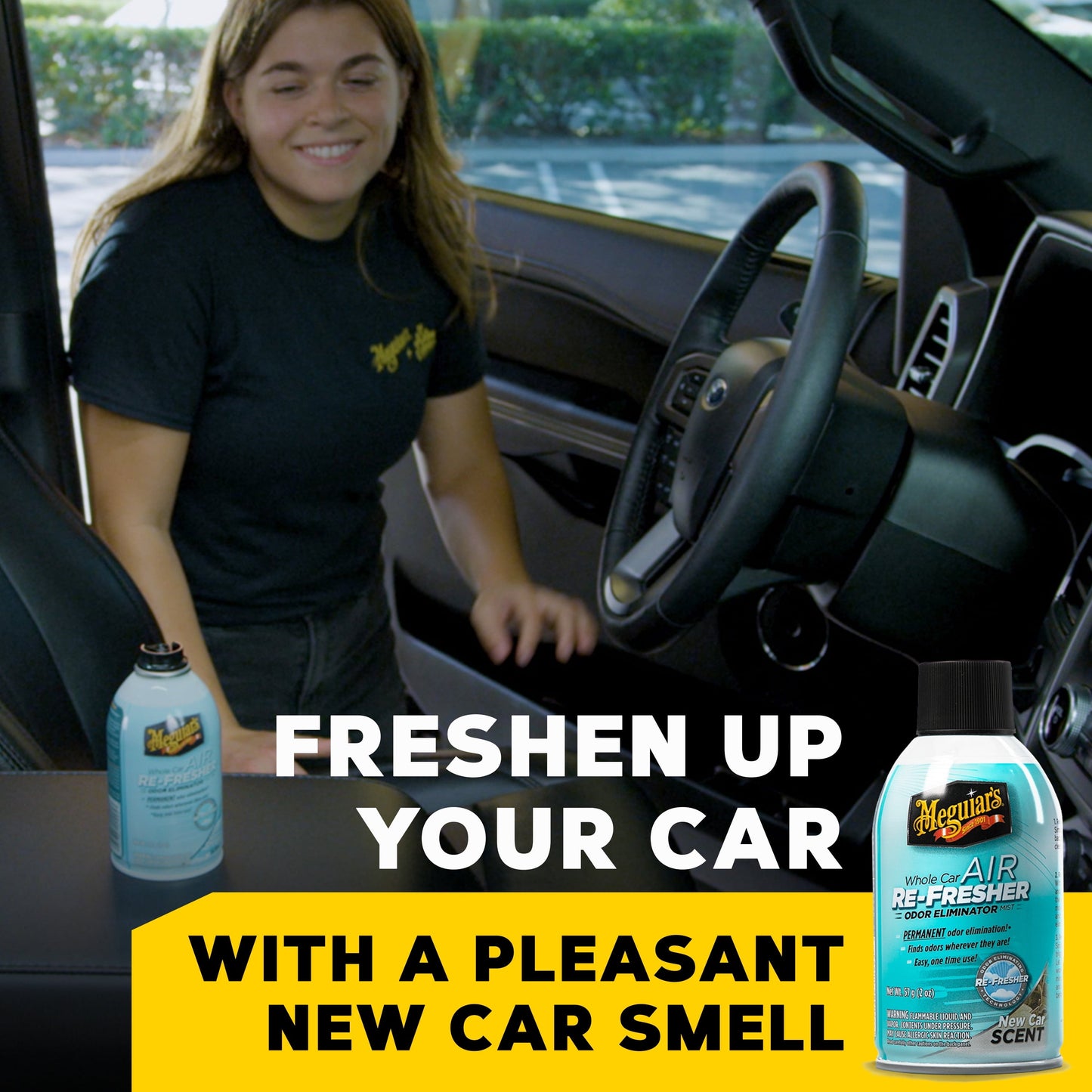 Meguiar's Whole Car Air Re-Fresher Odor Eliminator Mist, New Car Scent, G16402, 2 oz