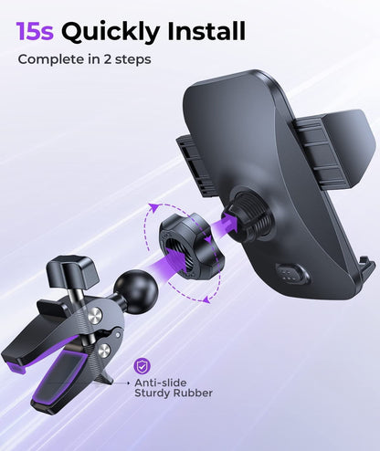 JOYROOM Car Phone Holder, Air Vent Car Mount Hands Free Automobile Clamp Phone Holder for Car, Fit for iPhone Samsung All Smartphones with Thick Case