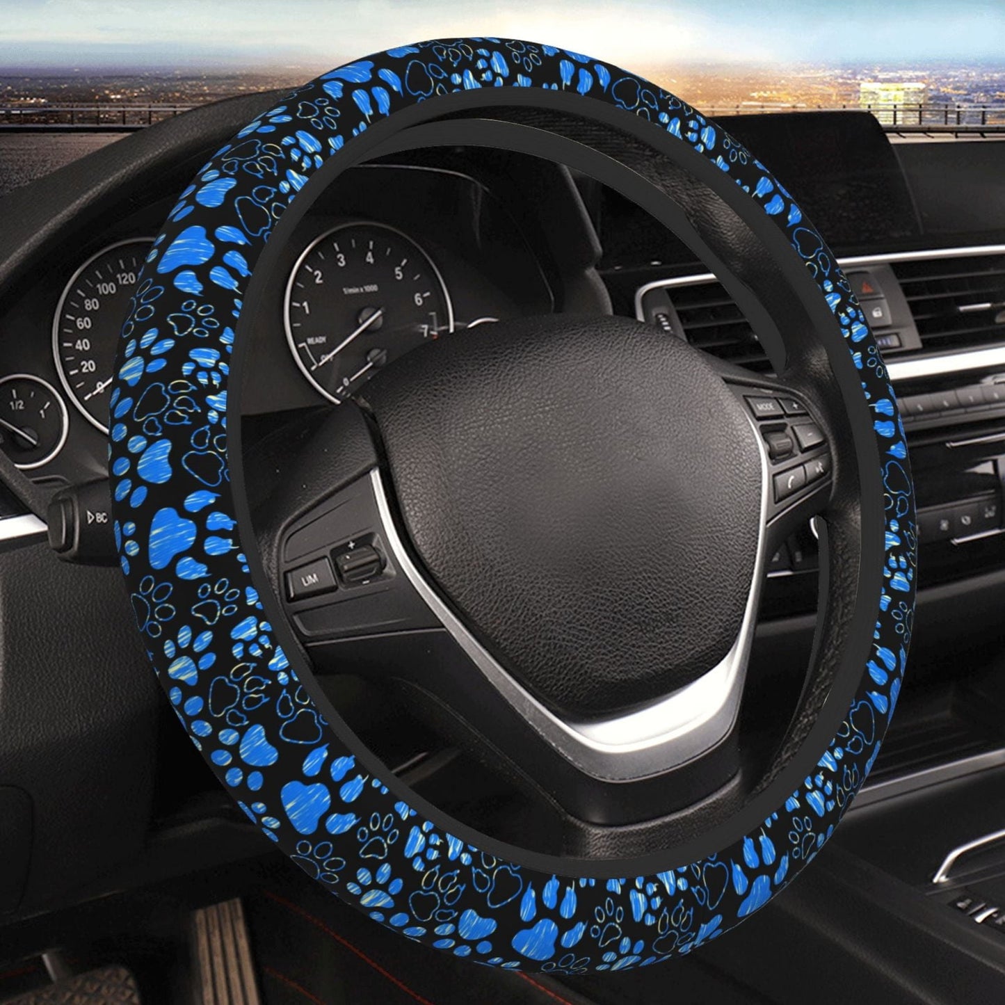 Dog Paw steering wheel cover Anti-Slip, Sweat Absorption Universal 15 inch steering wheel covers cute car accessories for Men Women