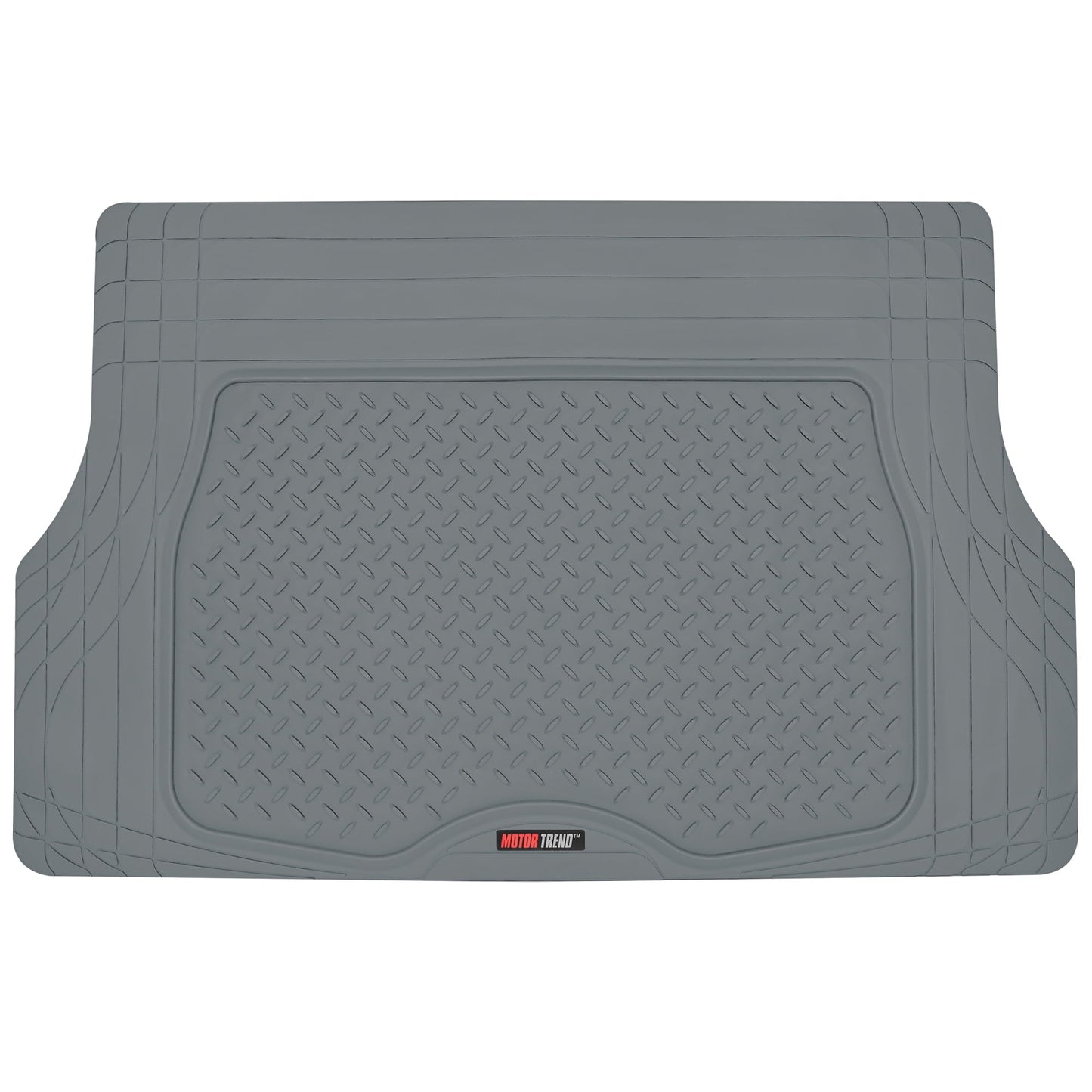 Motor Trend Original FlexTough Gray Rubber Car Floor Mats with Trunk Cargo Liner - All Weather Automotive Floor Mats, Heavy Duty Trim to Fit Design, Floor Liners for Cars Truck Van SUV