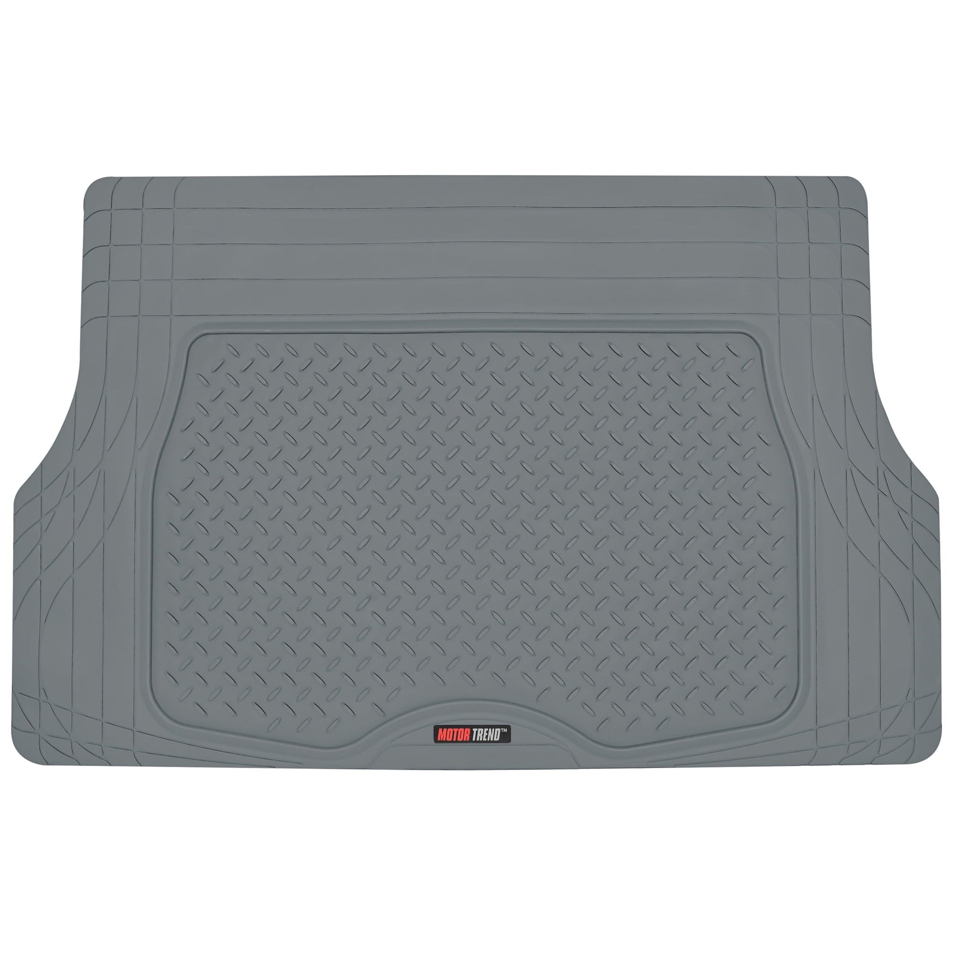 Motor Trend Original FlexTough Gray Rubber Car Floor Mats with Trunk Cargo Liner - All Weather Automotive Floor Mats, Heavy Duty Trim to Fit Design, Floor Liners for Cars Truck Van SUV