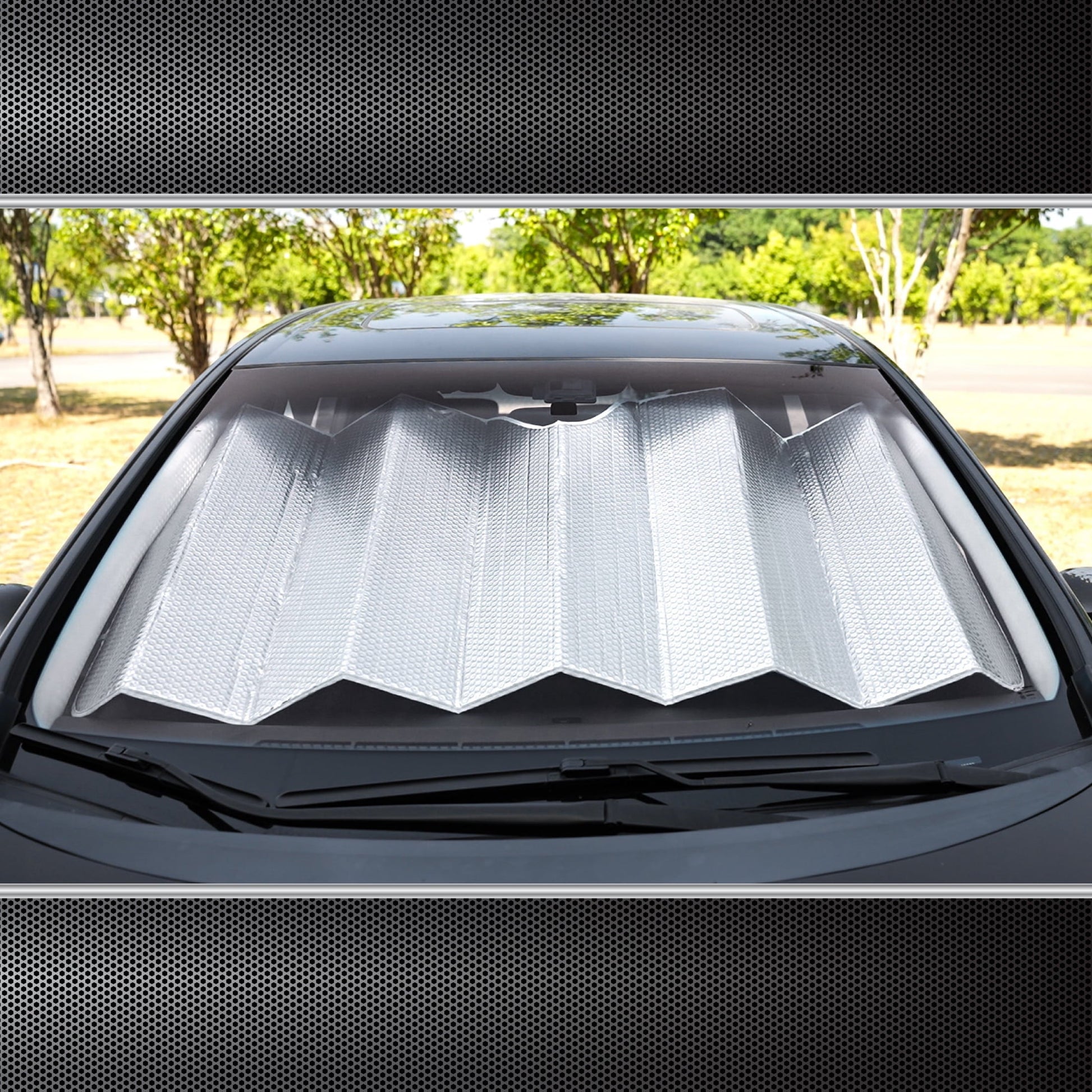 Auto Drive Heavy-Duty Silver Accordion Sunshade 1 Pack, 63'' x 28.5''