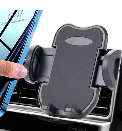 LINKPAL Upgraded Car Vent Phone Mount Steel-Hook Air Vent Holder Clip Sturdiest Shockproof Universal Mobile Cell Phone Mount Handsfree Stand Cradle for iPhone 14 13 Samsung Galaxy, Black