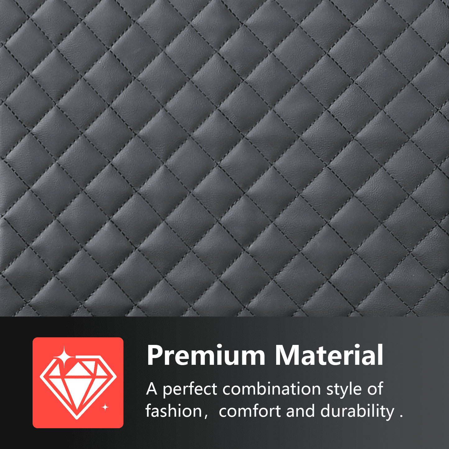 Coverado PVC&Fabric Car Seat Covers, Front and Back Car Seat Protectors, 5 Seats Universal Fit for Most Cars SUV Trucks, Black