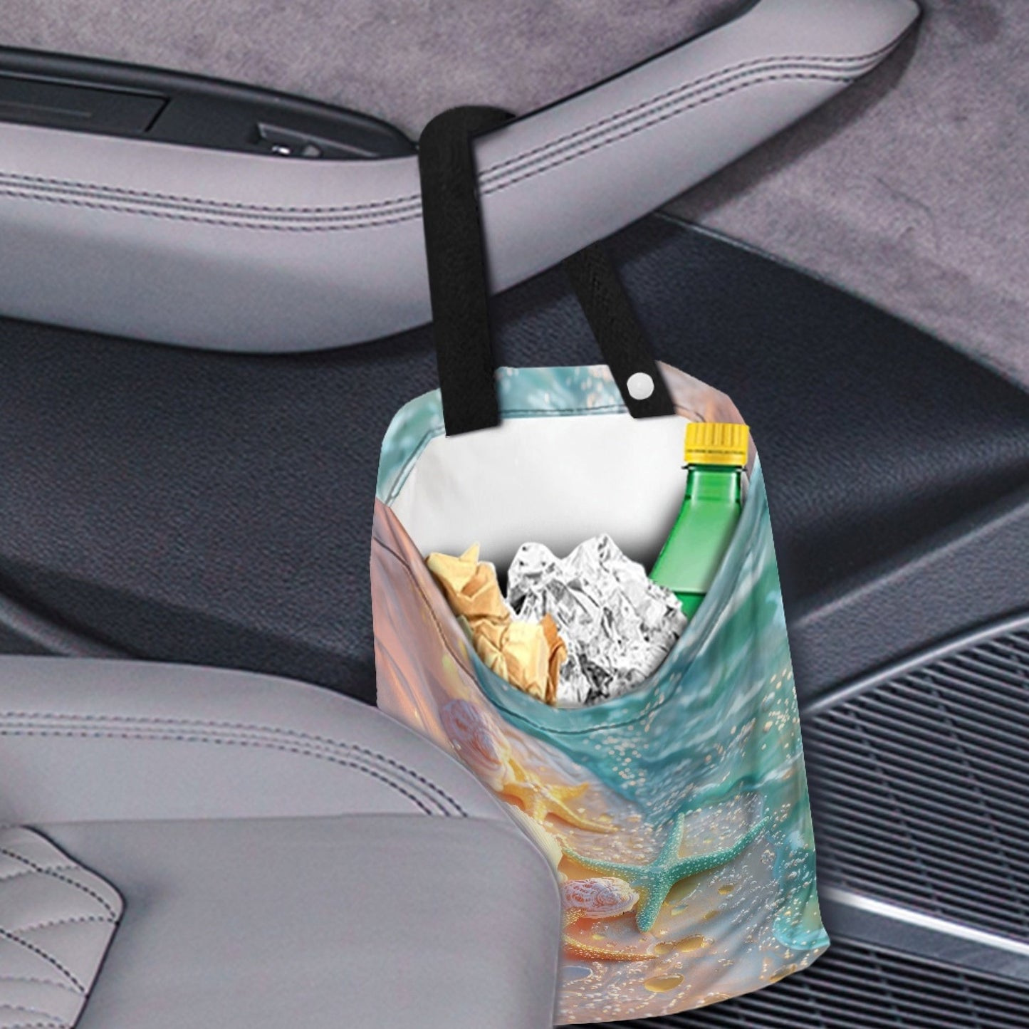 Yuyamidu Starfish Car Trash Bags for Truck Van Sedan Hanging Car Trash Bag Shell Trash Bagtainer Beach Auto Garbage Bag Accessories Foldable Small Wastebasket Holder