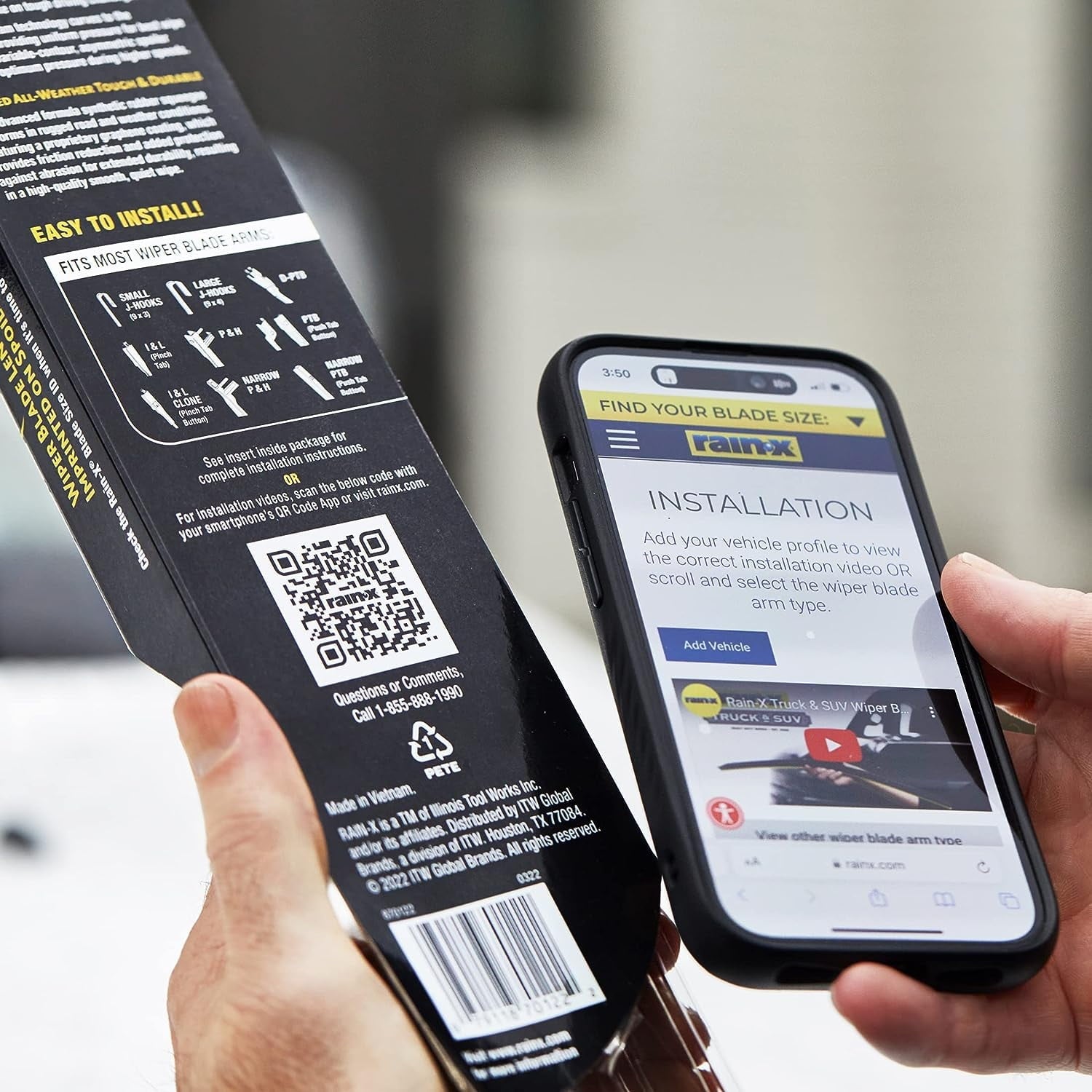 Rain-X 810166 Latitude Water Repellency Wiper Blade, 20" - 2 Pack