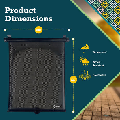 Safety 1st Retractable Roller Shade Sun Protection for Car Windows, 2-Pack