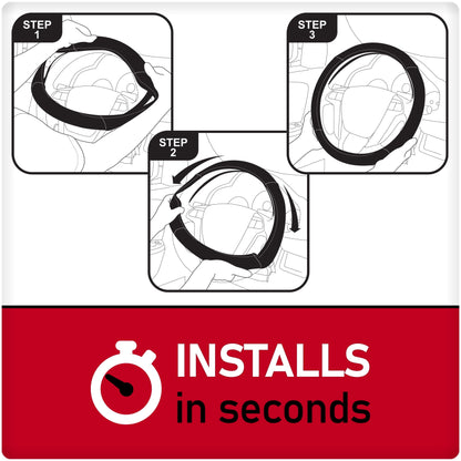 Genuine Dickies Black Carbon Fiber Dura Grip Steering Wheel Cover, 34078PWDI, 1.10 lbs