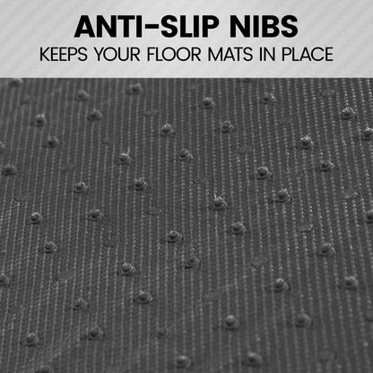 BDK Floor Mats for Cars, Two-Tone Carpet with Faux Leather Accents, Automotive Floor Mat Set with Built-In Heel Pad, Stylish Interior Car Accessories (Black)