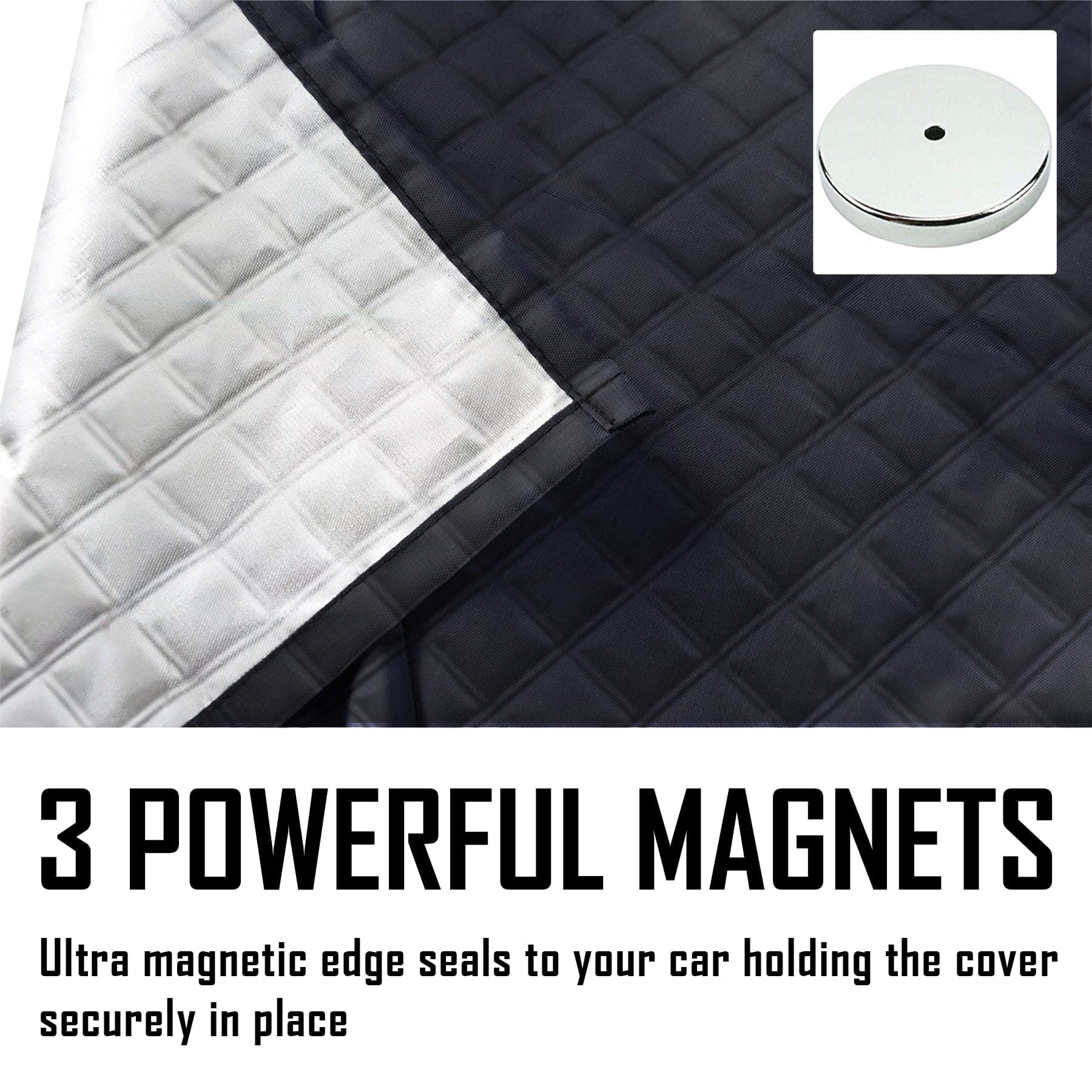 Whiteleopard Car Windshield Snow Ice Cover with 4 Layers Protection, Windshield Cover with Magnetic Edges Used for Protection, Rain and Sun