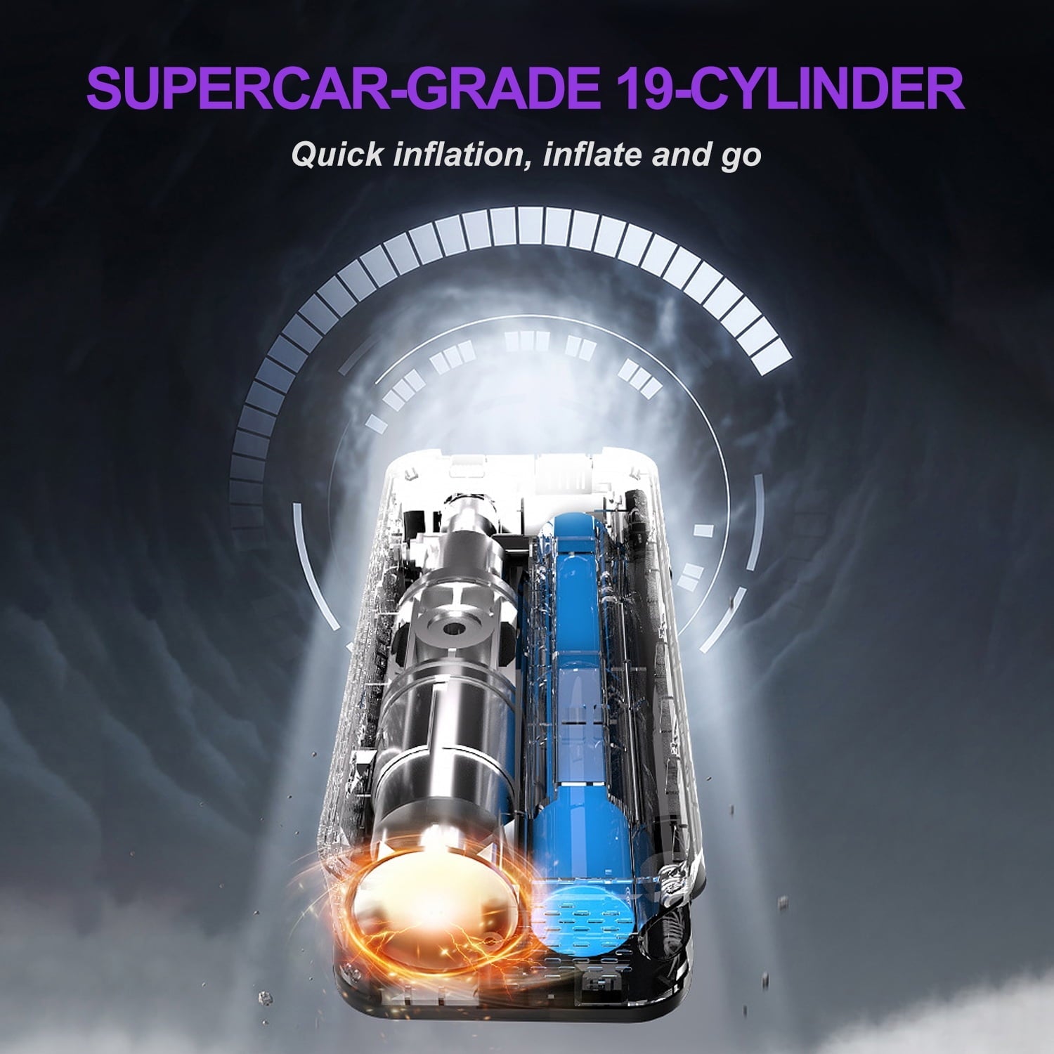 PHANCIR Cordless Tire Inflator Portable Air Compressor, 150 PSI Digital Display Multi-Function Air Pump with Automatic Shutoff & 3 Modes LED Light for Car, Motorcycles, Bicycles, Balls