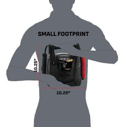 Schumacher Electric SJ1583 4-in-1 Portable Power Station and 800 Amp Jump Starter, 150-PSI Air Compressor, 12V Sport, Auto, and Marine Batteries