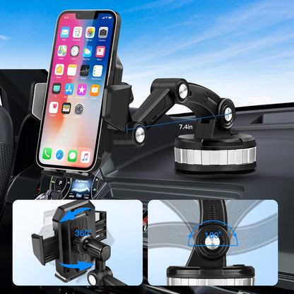 Zacro 3 in 1 Car Phone Holder Mount, Dashboard / Windshield / Air Vent Phone Holder, 360° Rotatable Suction Cup Cell Phone Holder for iPhone Smartphones
