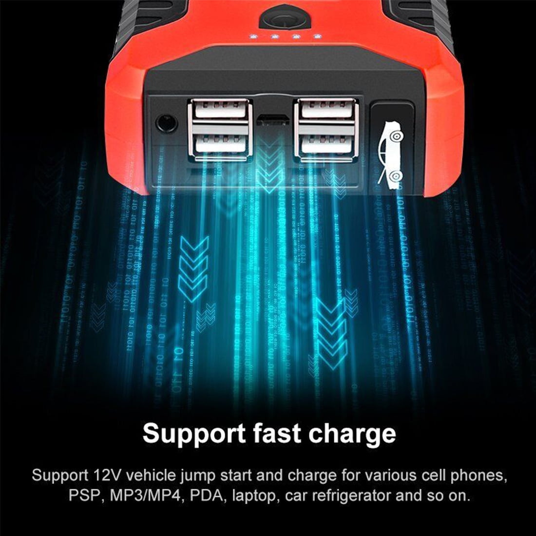 DEISNGB Car Jump Starter,Battery Jump Starter with USB Quick Charge(for All Gas or Diesel Engine) Charger Booster Powerbank Car, Portable Power Bank Charger with Built-in LED Bright Light