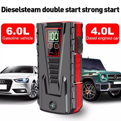 DEISNGB Portable Car Jump Starter 5000A Peak, 99800mAh Battery, LED Charger, Power Bank, Safety Features