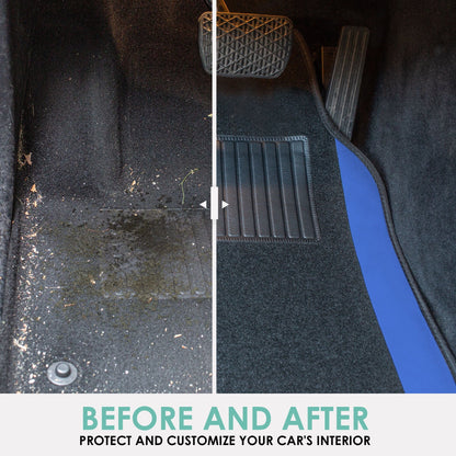 FH Group Universal Fit Premium Carpet Car Floor Mats Front & Rear Full Set - Blue F14407BLUE