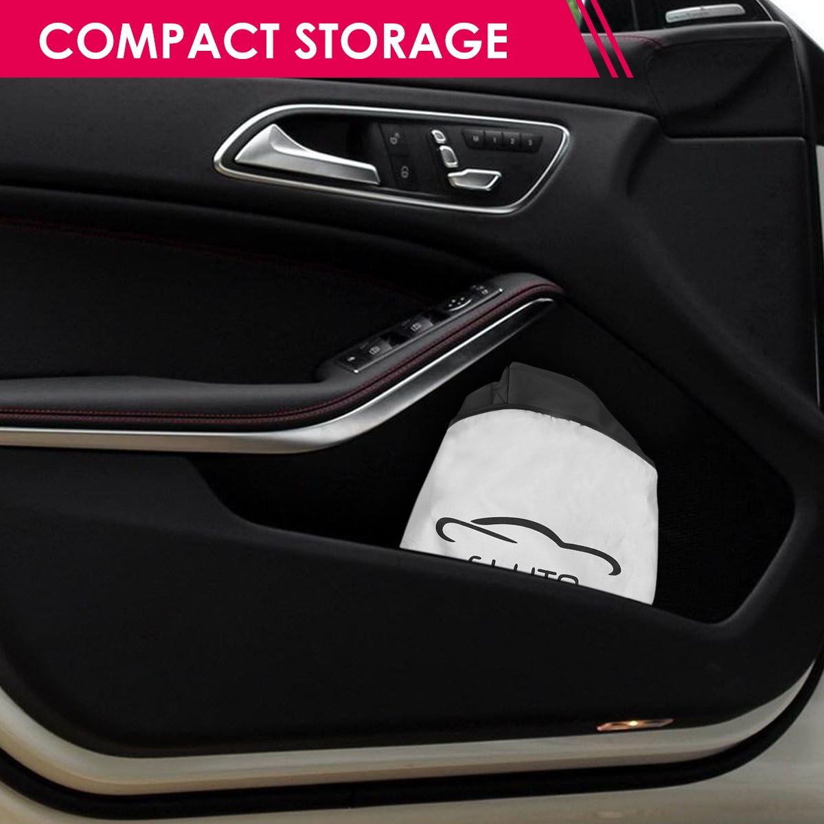 Audew Windshield Visor - High Quality Silver-Coated Polyester Car Sun Visor | Keep Your Car Cool, Protect Your Electronics, and Fit Your Windshield Perfectly