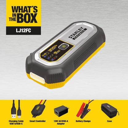 Stanley 1200 Peak Amp Lithium Jump Starter with USB & Case