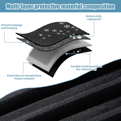 EVLIVE Winter Windshield Cover for Snow, Frost & Ice, 69x43 Inches, Perfect for cars and mid-size vehicles, Black
