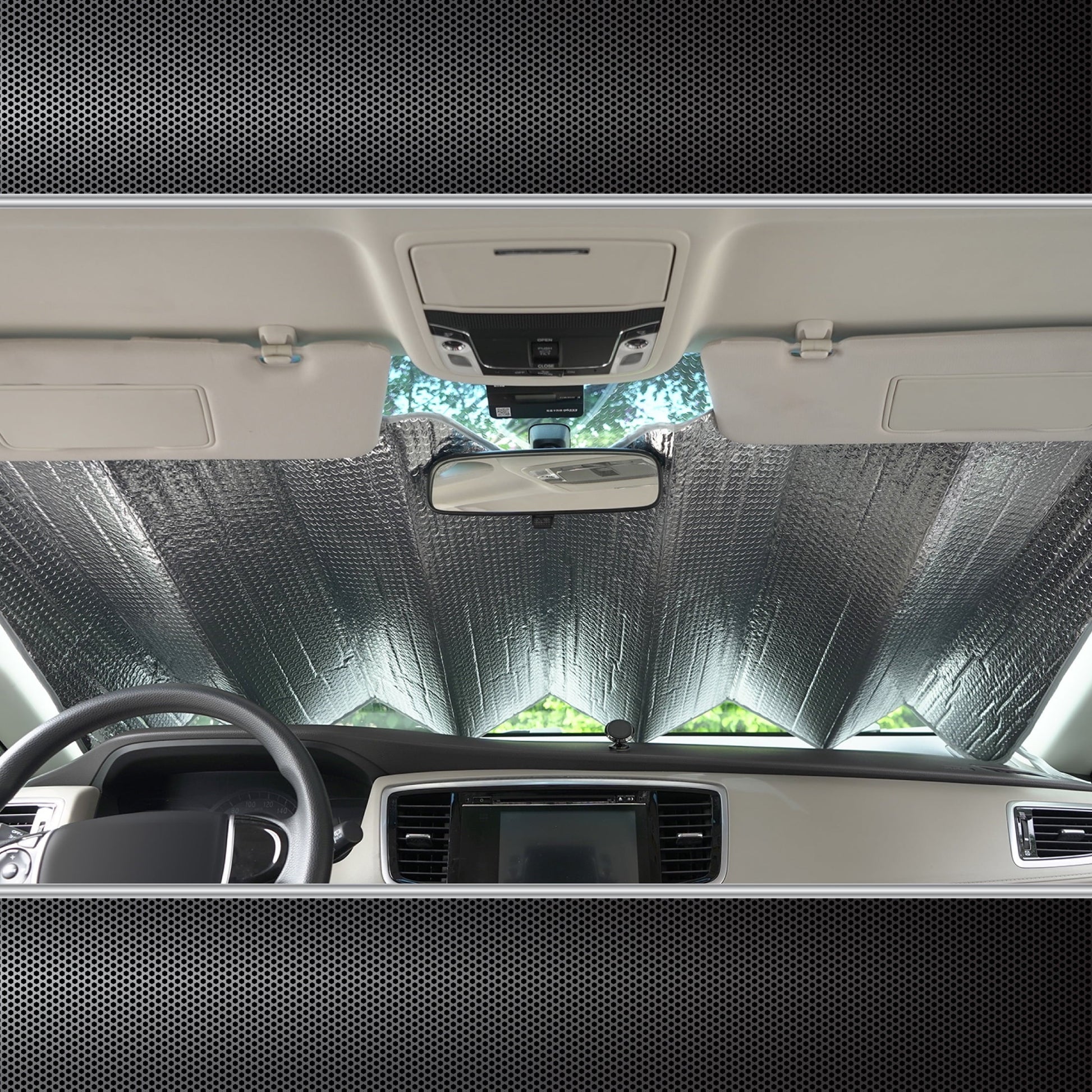Auto Drive Heavy-Duty Silver Accordion Sunshade 1 Pack, 63'' x 28.5''