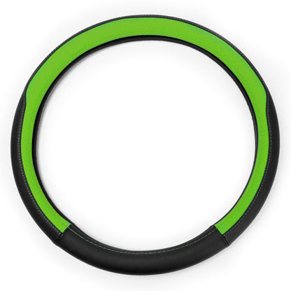 FH Group Geometric Chic Microfiber Leather Car Steering Wheel Cover Fits 14.5 Green