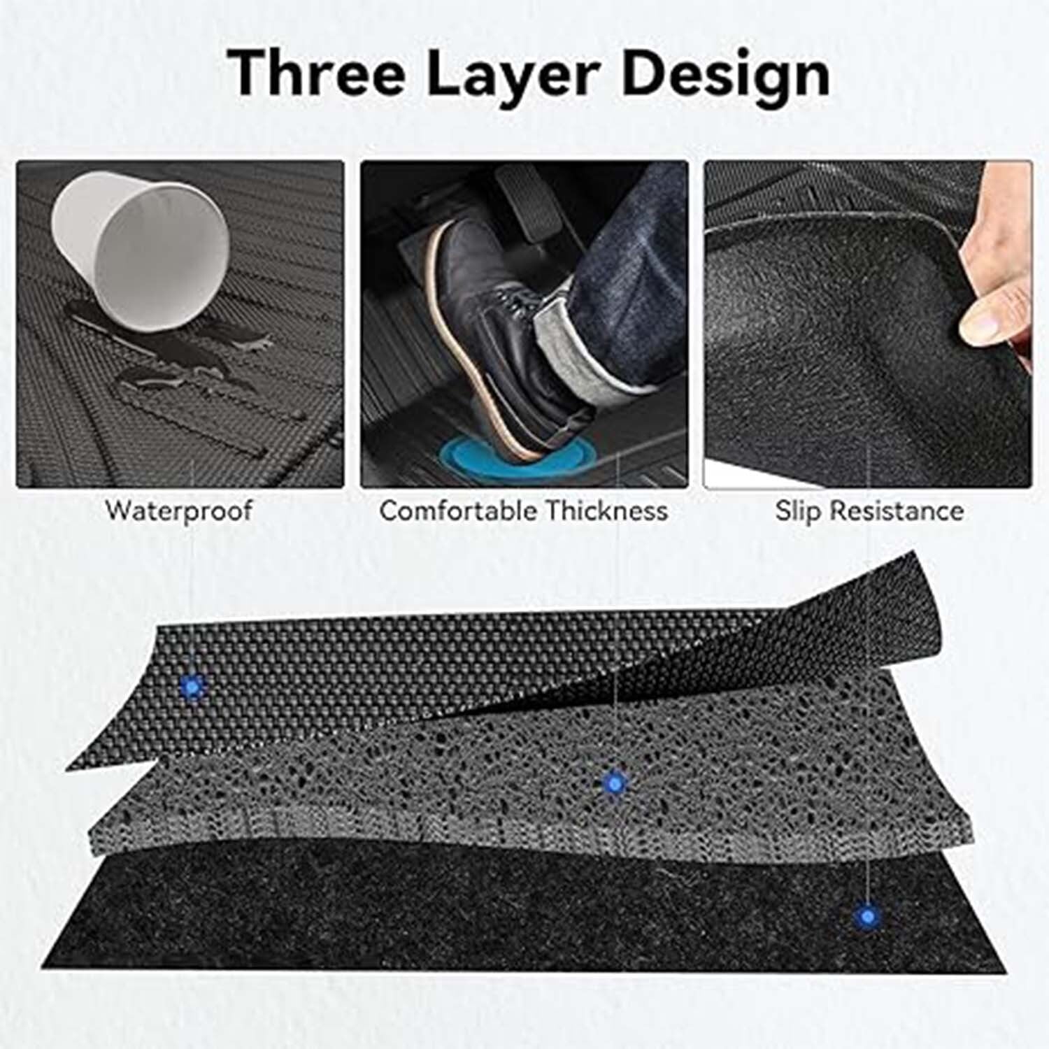 AOMSAZTO Car Floor Mats & Cargo Liner TPE Rear Trunk Mat Set For Honda Accord 2018-2022 All Weather Protection Automotive Floor Liners & Trunk Mat ,Custom Fit Car Accessories Car Mats