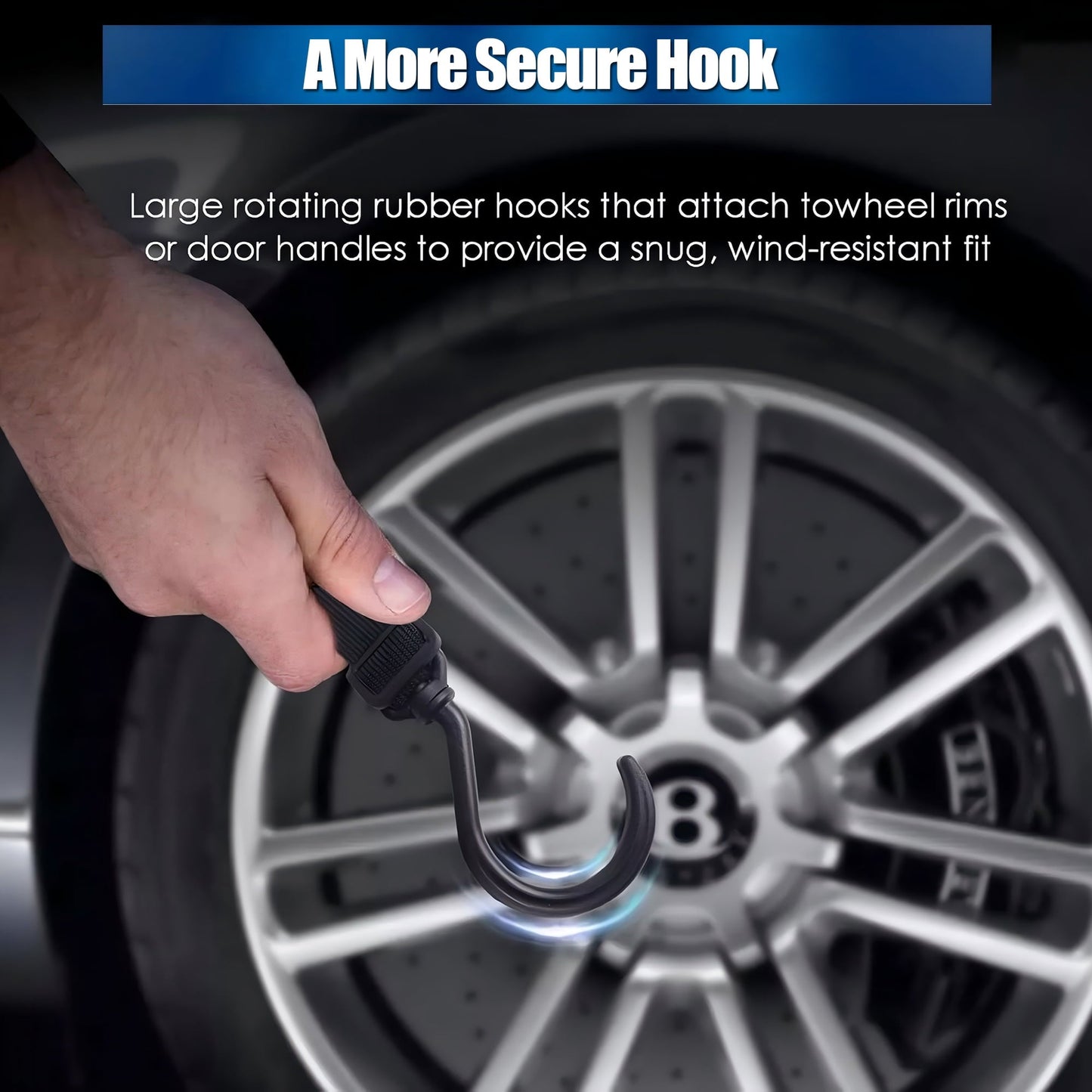 HOMEYA 600D Car Rear Window Snow Cover SUV Back Windshield Winter Dust Rain Ice Protector for SUVs and Trucks