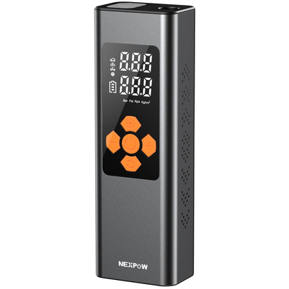 NEXPOW Tire Inflator Portable Air Compressor, 150 PSI Air Pump for Car Tires with Pressure Gauge, LED Light and Auto Shut-Off, Cordless Pump with Dual Power Supply for Cars, Bikes, Balls