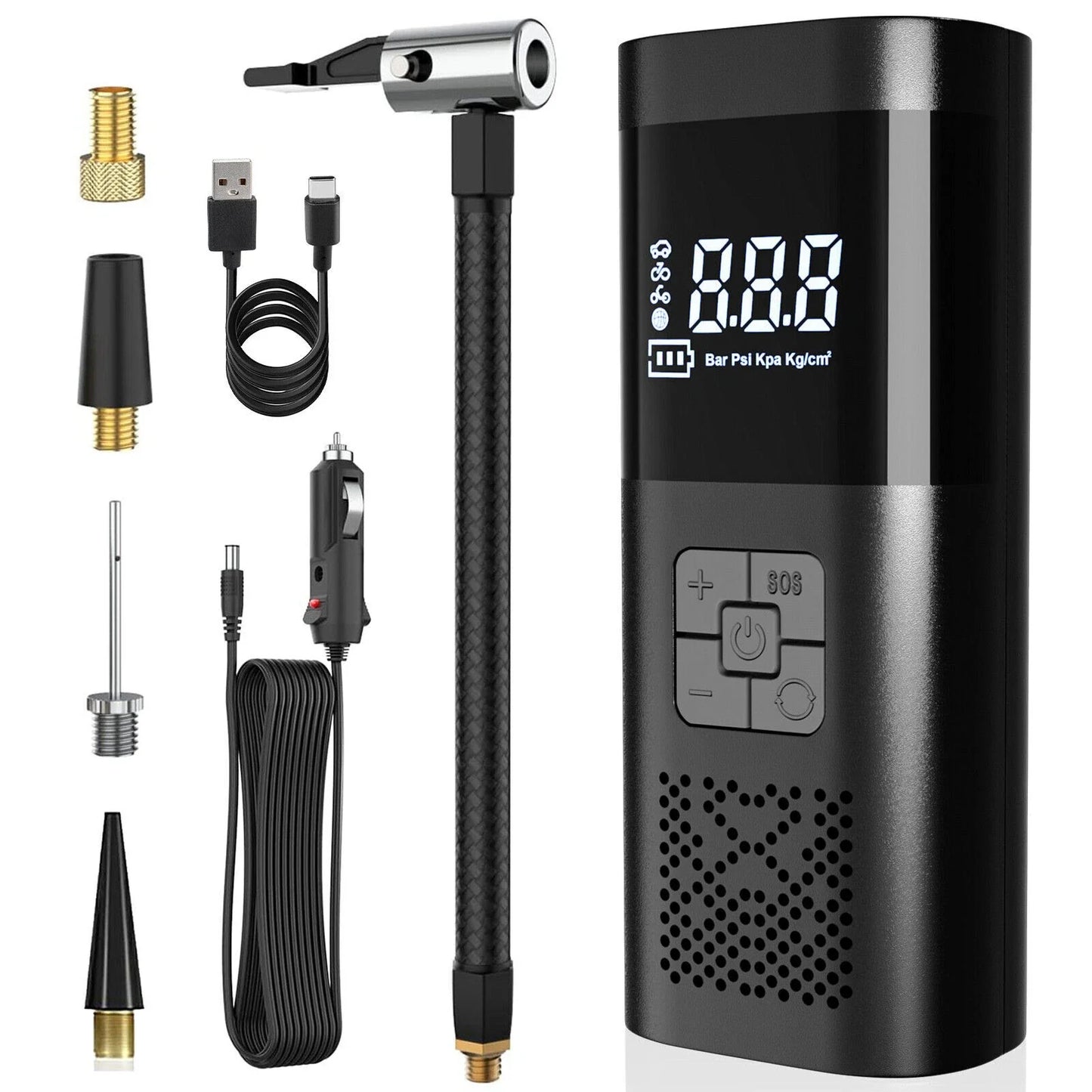 150 PSI Air Compressor Tire Inflator Fits Car Moto Bike Tires Air Pump Portable