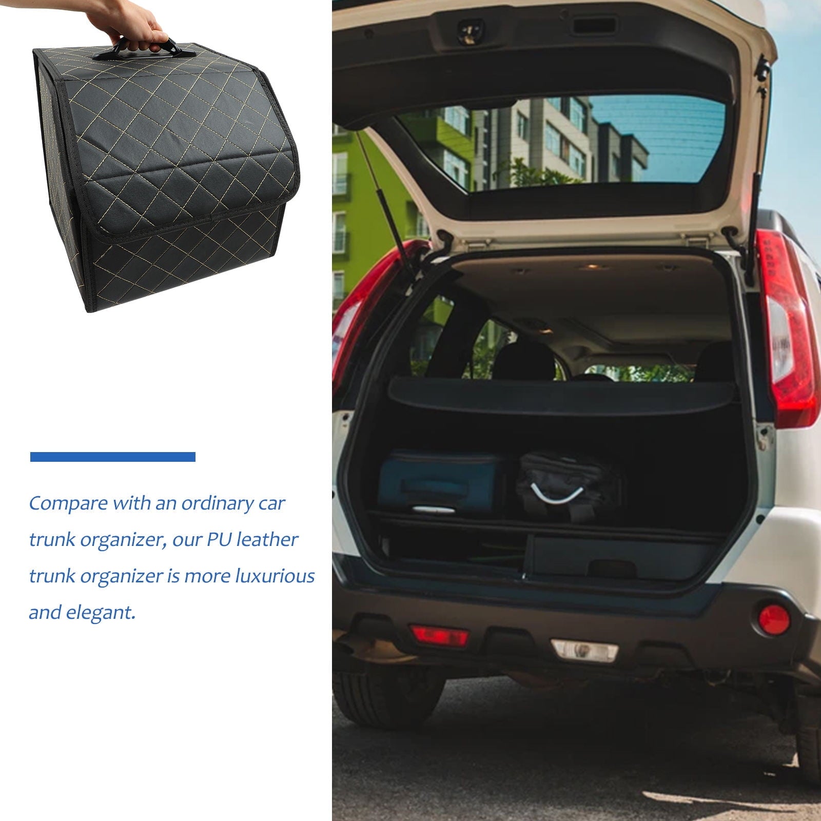 Mobestech Trunk Storage Box For Car PU Elegant Water Resistant 1Set