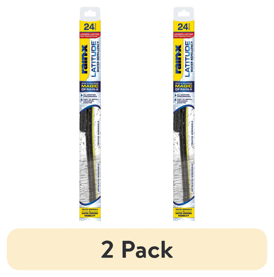 (2 pack) Rain-X Latitude Water Repellency 2-IN-1 Windshield Wiper Blade 24"