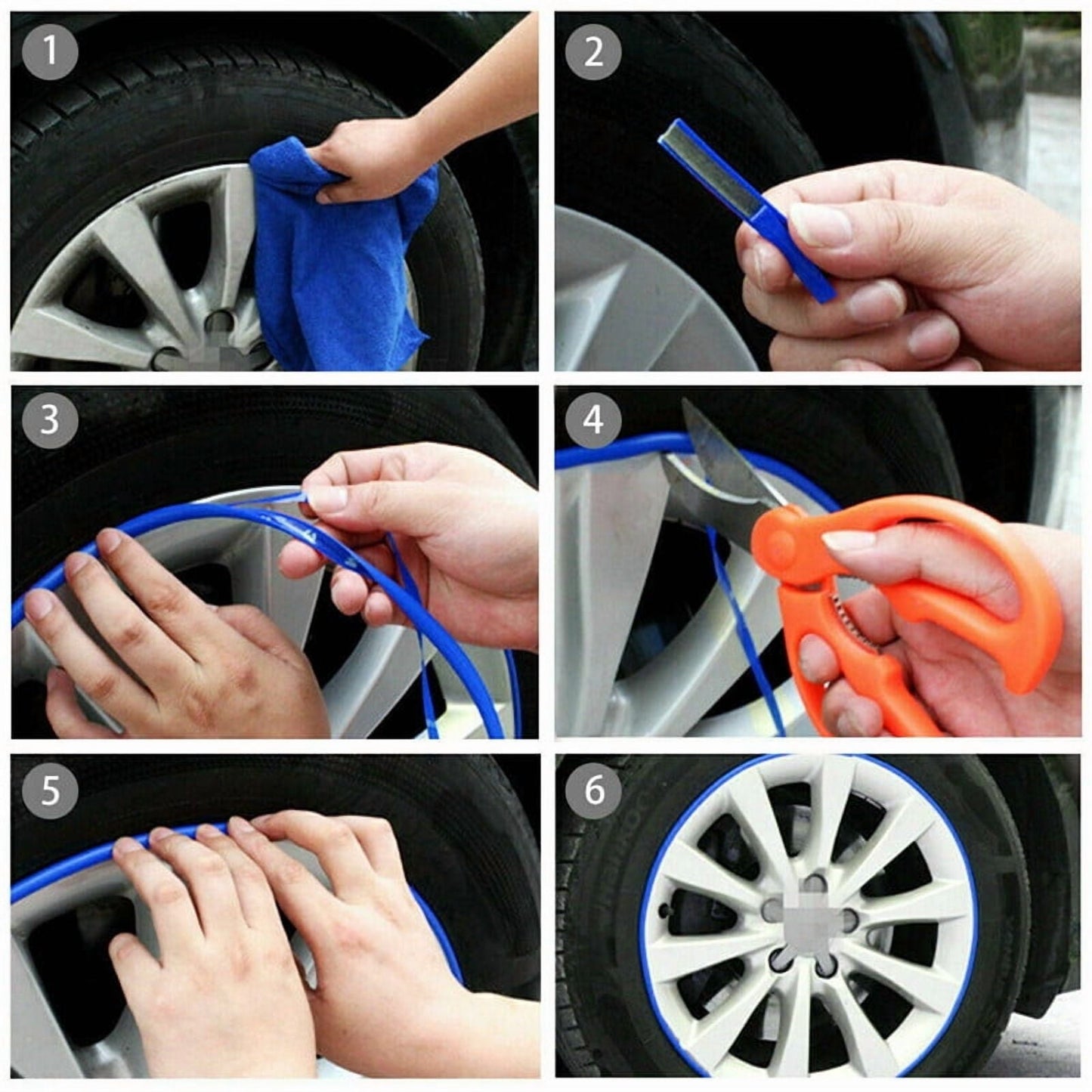 8M Car Wheel Rim Edge Protector Vehicle Tire Guard Sticker Rubber Strip Line