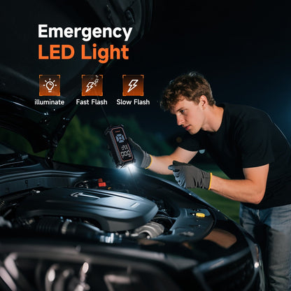 OlarHike Tire Inflator Portable Air Compressor, 9000mAh Battery Powered, 150PSI Dual Mode, Auto Air Pump for Car Tires, Motorcycle, Bicycle,Bike, Electric Pump with LED Light & Digital Pressure Gauge