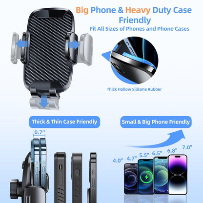 YOOVEE Universal Car Phone Holder Upgraded 360° Rotatable for Dashboard, Windshield & Air Vent Mount for 4.0"-7.0" Phones (iPhone, Google Pixel, Samsung Galaxy, Motorola,etc)