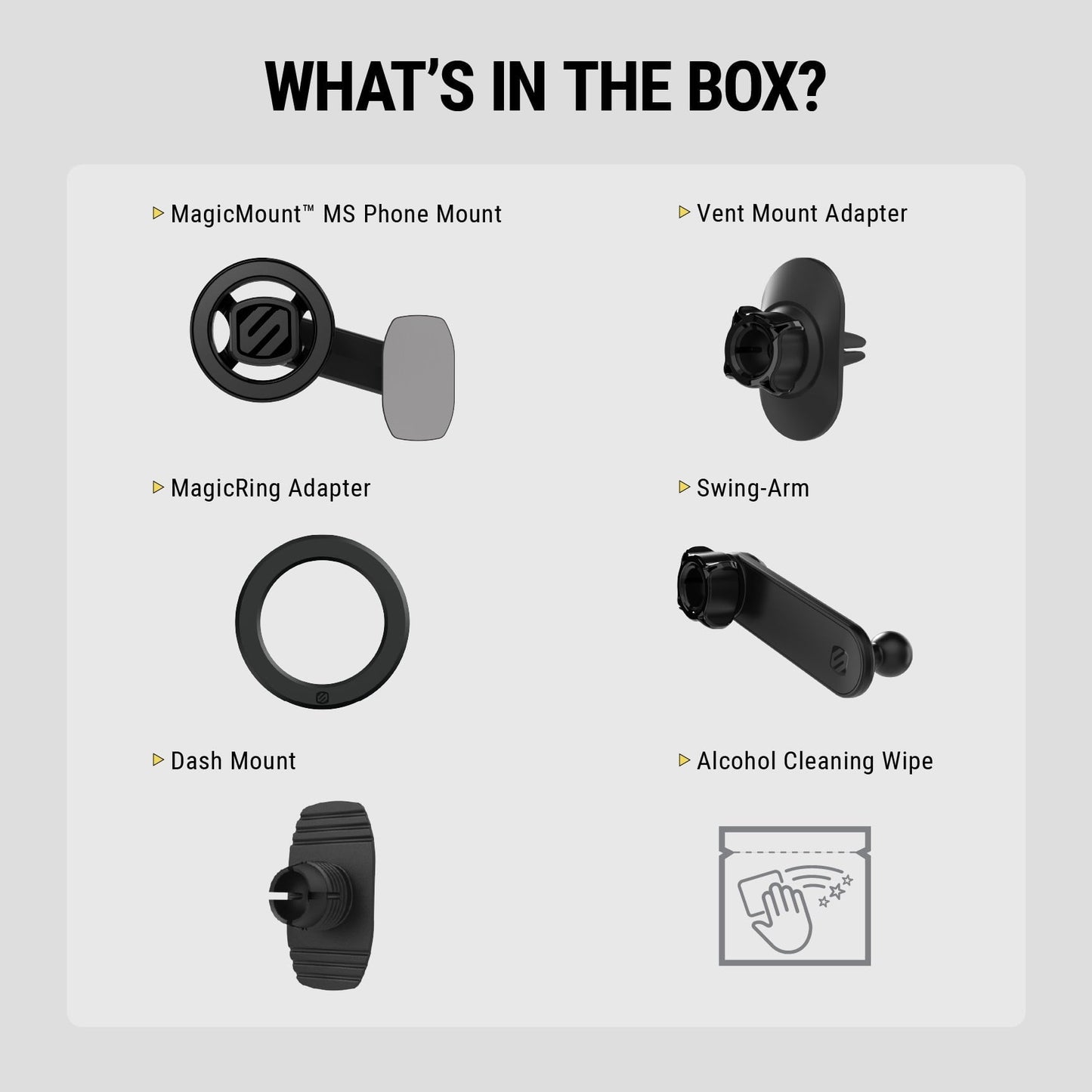 Scosche SMS2ODVR-SP MagicMount MS 5-in-1 MagSafe Car Phone Mount - Back of Screen, Dash or Vent Mount