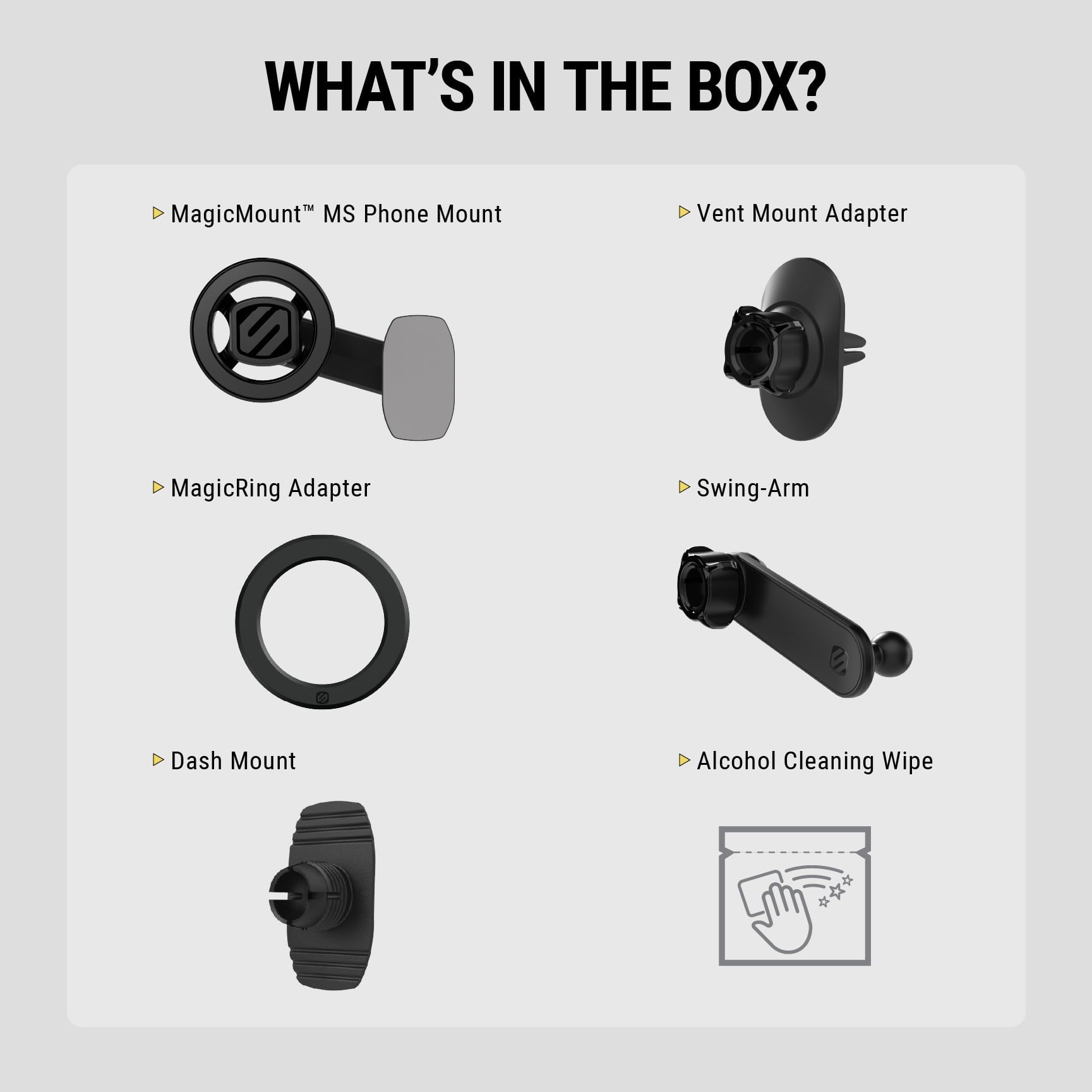 Scosche SMS2ODVR-SP MagicMount MS 5-in-1 MagSafe Car Phone Mount - Back of Screen, Dash or Vent Mount