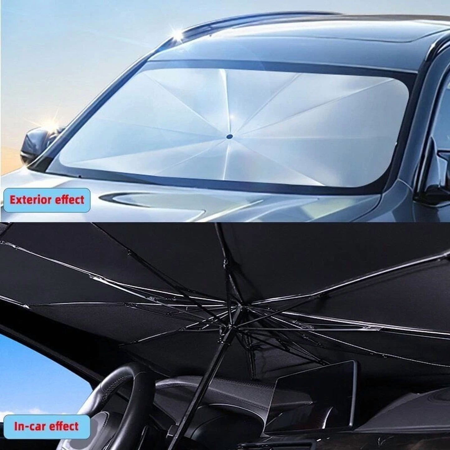 Car Windshield Sun Shade Foldable Umbrella Front Window Cover Visor Uv Umbrella