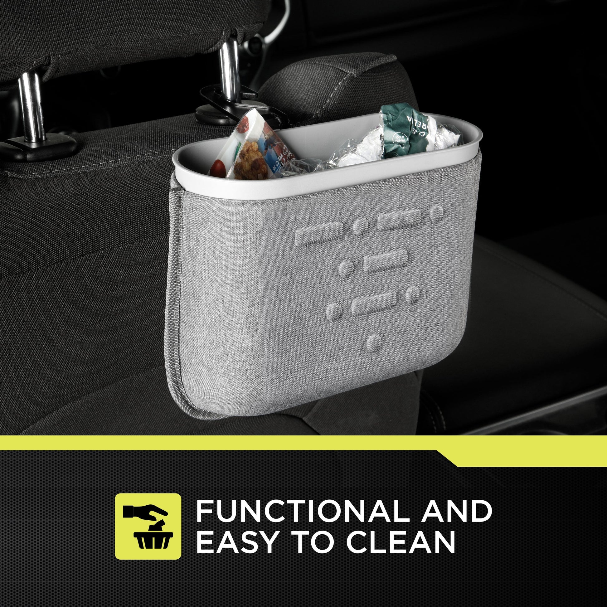 (2 pack) Auto Drive MOLLE Strap Compatible Trash Can, Universal, AZ533782