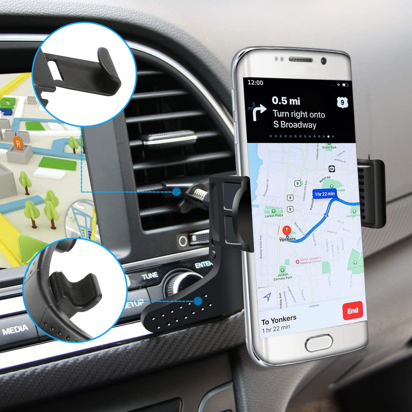 Car Air Vent Mobile Cell Phone Mount Holder for Apple iPhone 12, 12 Pro Max, 12 Pro, 12 Mini
