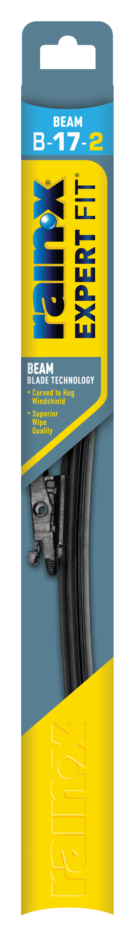 (2 pack) Rain-X Expert Fit Beam Windshield Wiper Blade, 17" B17-2 - 840005-2
