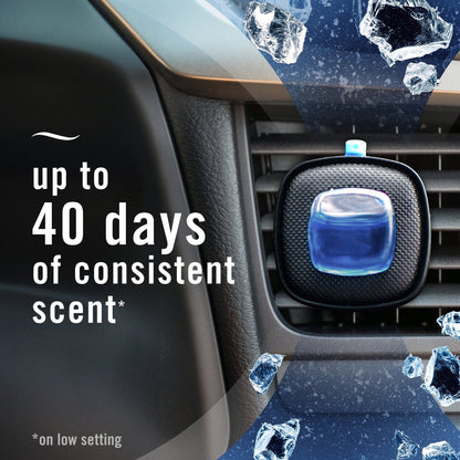 Febreze AUTO Car Air Freshener, Odor-Fighting Car Vent Clip, Platinum Ice, 2 Count