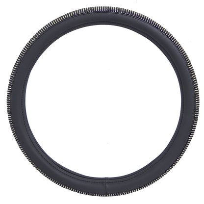 Auto Drive Black Universal Fit Iredescent Crystal Steering Wheel Cover, Fit for Cars, Suvs, Set of 1