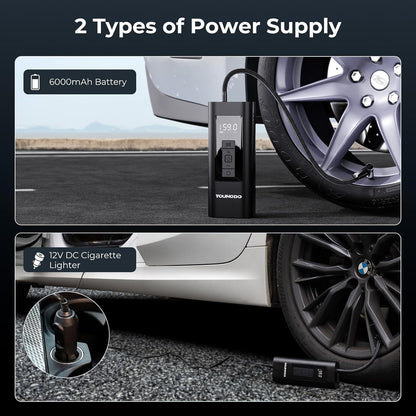 YOUNDO Tire Inflator Portable, Air Compressor Rechargeable 6000mAh Tire Pump for Car Moto Bike Balls