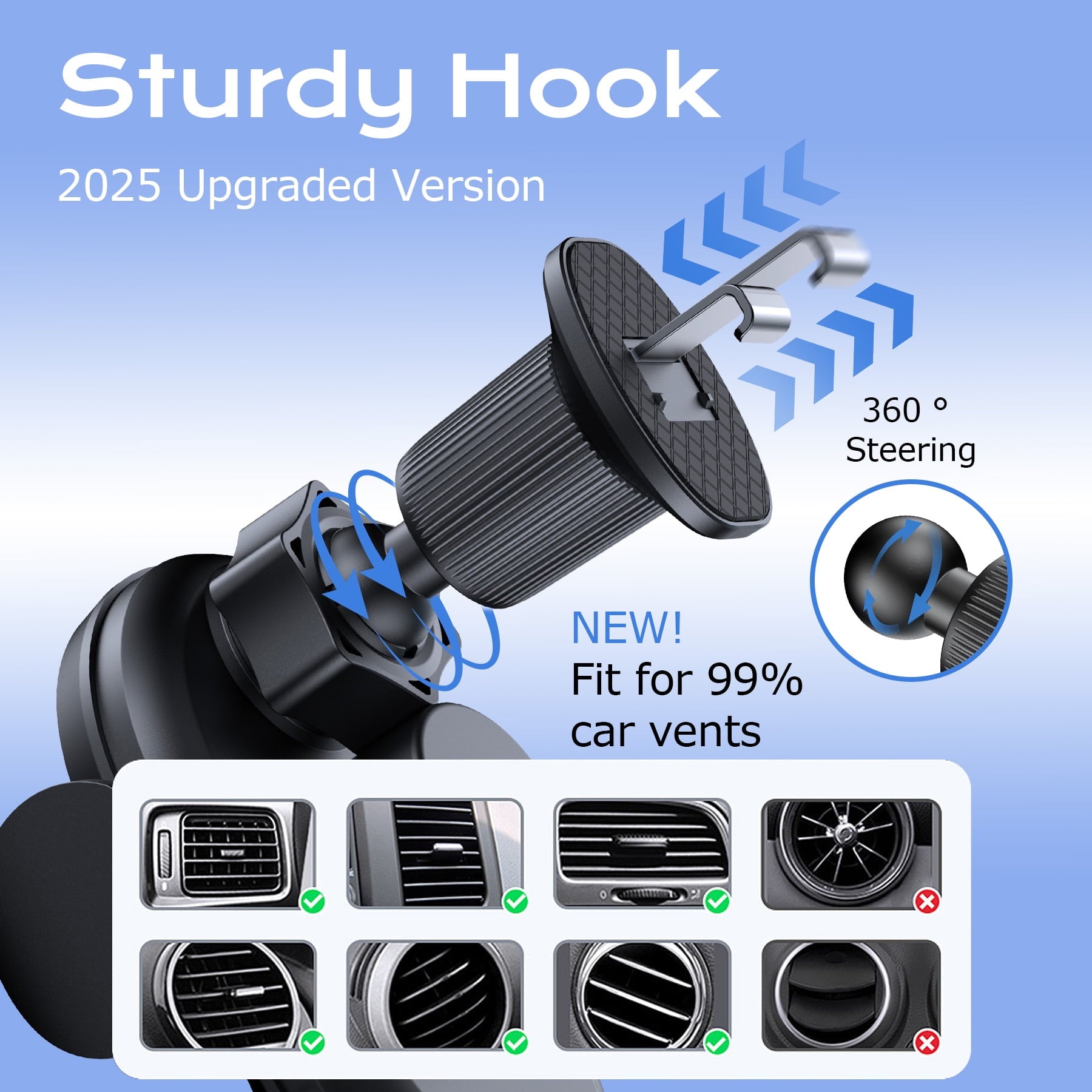 VEAT00L Wireless Car Charger,15W Qi Fast Charging Auto-Clamping Car Charger Phone Mount Air Vent Cell Phone Holder Compatible with iPhone 16/15/14/13/13 Pro/12 Pro12/11, Samsung S23/S22/S10/S9/S8