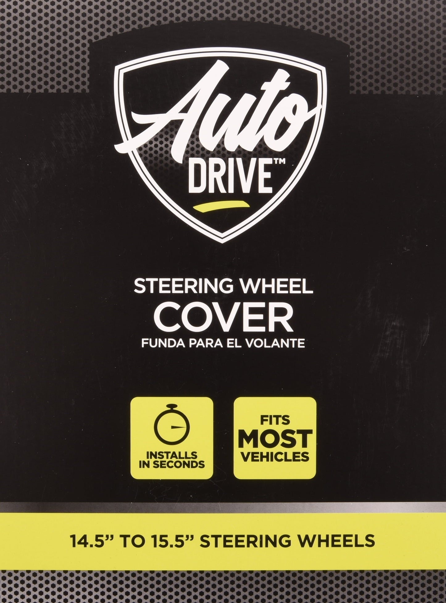 Auto Drive Universal Black Neoprene Waterproof Steering Wheel Cover, Set of 1, Fit for Cars, SUVs, Trucks